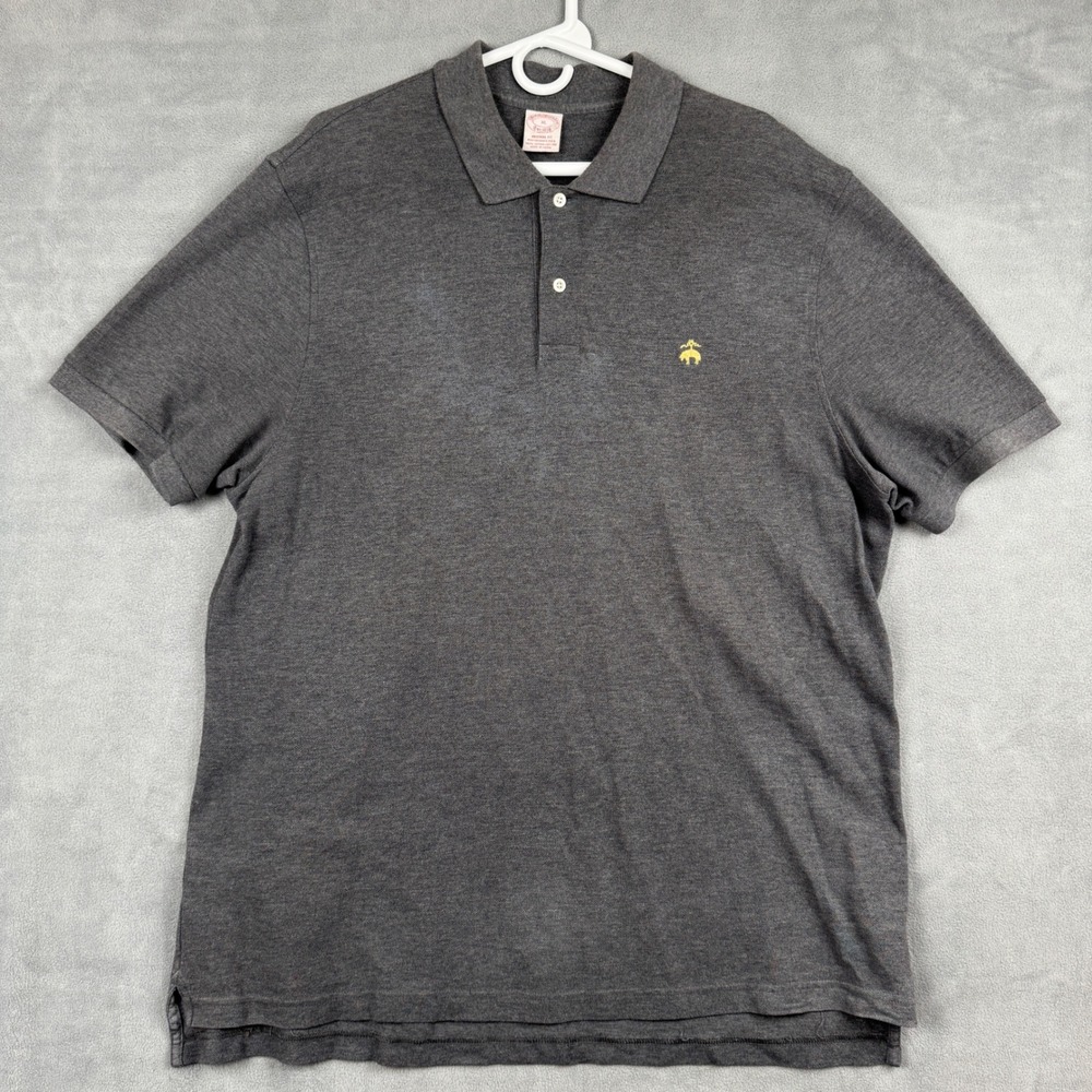 Brooks‎ Brothers Mens XL Original Fit Performance Polo Gray Supima Cotton Shirt